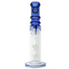 14-inch thick glass bong with 8-arm tree perc, green accents and gold leaf branding front