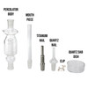 14mm nectar collector complete set with water percolator and quartz titanium nails explained. 