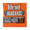 Blend Cat's Claw Uncaria tomentosa botanical extract chewable tablets, blue razz flavor, 100mg each, 1  single tablet per pack, 100mg total front of package.