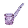 Highball fancy worked borosilicate glass hand pipe vintage inspired design purple