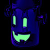 Glow in the dark face of the MJ Arsenal Franken Bubbler 4.5" Frankenstein Pipe