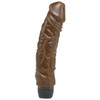 Pipedream Classix Jelly Chocolate Dream 8 inch realistic black vibrating dildo side view.