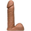 6" UltraSKYN Cock in Caramel/Tan, viewed from the side.