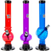 JM Enterprises 8" Mini Bubble Acrylic Bongs. Portable straight acrylic bong. 8 inch skinny acrylic bong for sale. Red, blue and purple plastic bongs for sale.