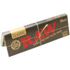 A single booklet of Raw Black Classic 1 1/4 Rolling Papers.
