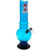 Quarter view of a blue Graffix 12" Acrylic Bubble Bong.