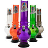 Assorted colors of Graffix 12" Bubble Acrylic Bongs staggered against a white background.