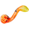 4" Chameleon Glass Fire Dancer Sherlock pipe in profile.