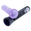 A purple and black Jellyfish Glass Frosted Chillum displayed. 