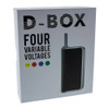 Here is the D-Box Variable Voltage Battery's box. It neatly contains all of the included materials with the D-Box.