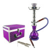 17" Junior Hookah with a single hose and matching case in Purple.