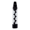 Side view of a Pocket Twisty Blunt and its quartz glass body with a corkscrew inside.