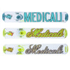 Made in America medicali glass 6" steamroller with assorted color medicali logo on the top.