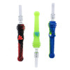 Assorted colors and glow in the dark silicone and quartz nectar collector straw for dabbing.
