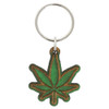Marijuana Leaf Wooden Keychain