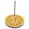 Etched Sun Incense Burner holding a Shortie stick incense.