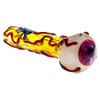 Chameleon Glass Optometrist Eyeball Glass Hand Pipe from a front quarter angle.