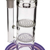 Close view of the two honeycomb percs in this 12" glass water pipe.