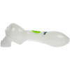 Profile view of this Glow in the Dark Voodoo Bonehead Hand Pipe.
