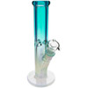 Quarter view of this 16 Inch Blue Pearl Ice Bong with the included downstem and bowl inserted.