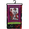 A packaged Skeleton & Roses 3D Tapestry for display.