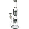 Multi Perc Straight Tube Bong in Smoky Gray.