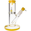Profile view of the Dopezilla 8" Cyclops Straight Ice Bong in Milky Yellow.