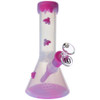 A Pinks colored Clear Silicone Beaker Bong.