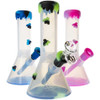 A group of assorted 8" Clear Silicone Beaker Bongs.