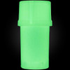 Side view of a Medtainer glowing in the dark.