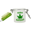  Glass Herb 1.5 Ounce Stash Jar with Airtight Clamp Lid - Frosted High Maintenance, Mini Jar Storage