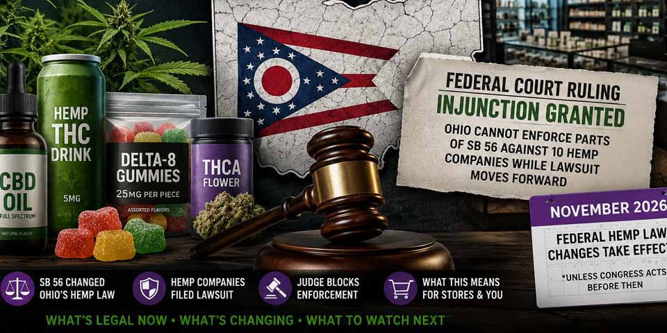 Can Ohio Stores Sell CBD and Hemp THC Products Again? The SB 56 Court Battle Explained