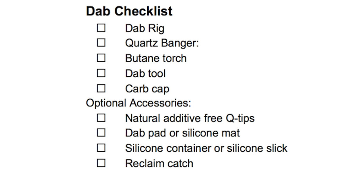 Dab Checklist: Everything You Need to Get Started Dabbing