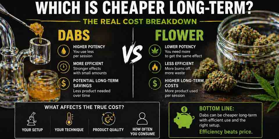 Dabs vs Flower: Which Is Cheaper Long-Term? (2026 Cost Breakdown)