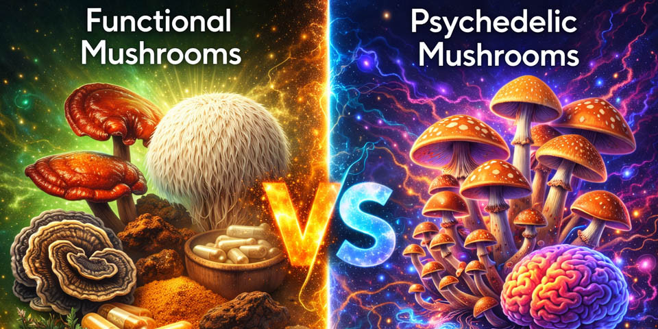 Functional Mushrooms vs Psychedelic Mushrooms: What’s the Difference?
