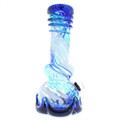 9" Double Bubble Bong with Wave Base and Wrap, Assorted