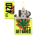 Zippo "Let's Get Baked" Yellow Windproof Lighter