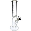 A high quarter view of this thick glass water pipe.