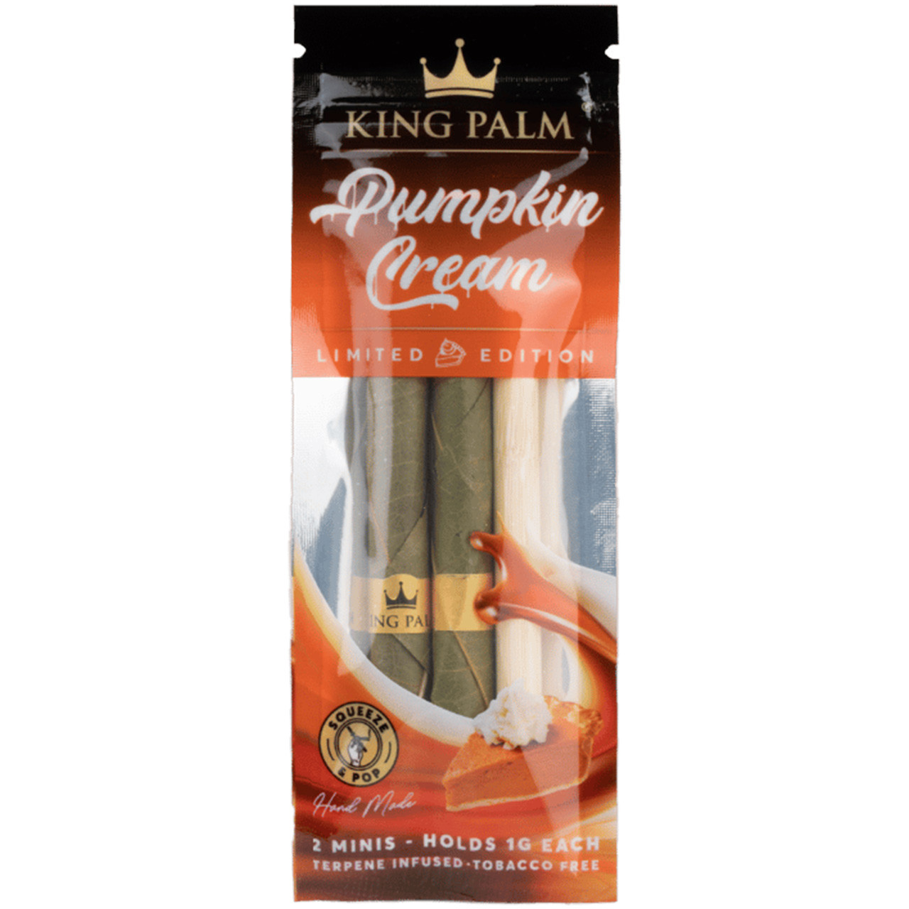 King Palm Pumpkin Cream Terpene Infused Mini Rolls, 2-Pack
