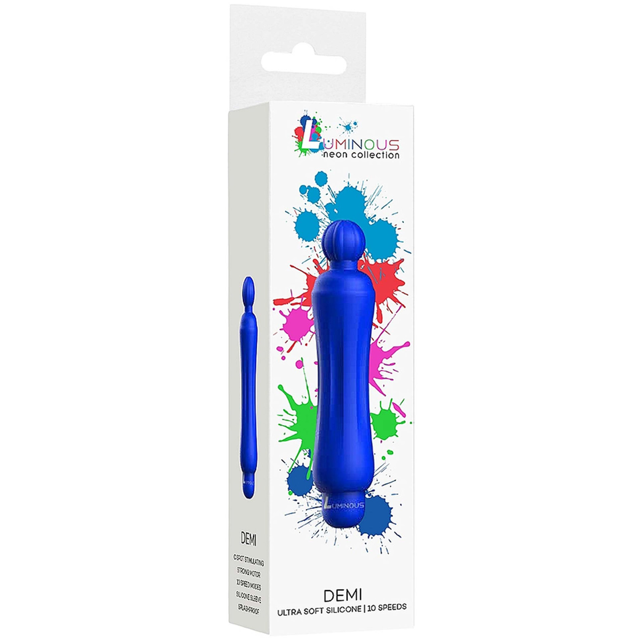 Shots Luminous Demi Bullet Vibrator  Royal Blue 10-Speed Silicone