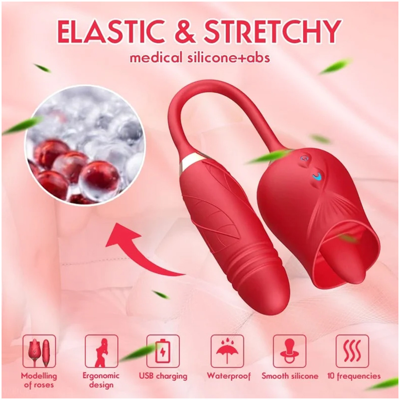 pink vibrator with tail C-Tail G-spot rotating vibrator for beginners main image 1