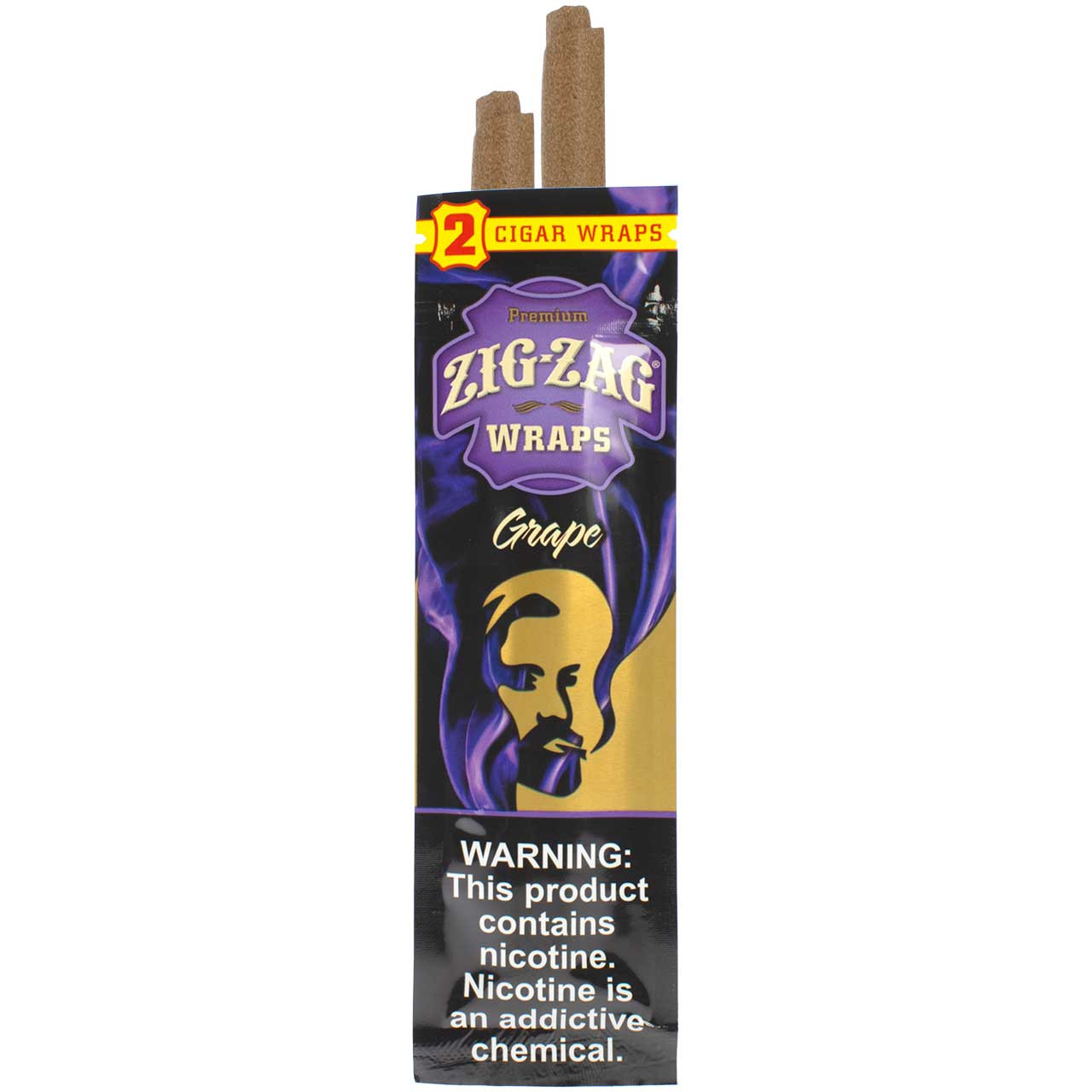 Zig-Zag Blunt Wraps - Grape, 2 Wraps
