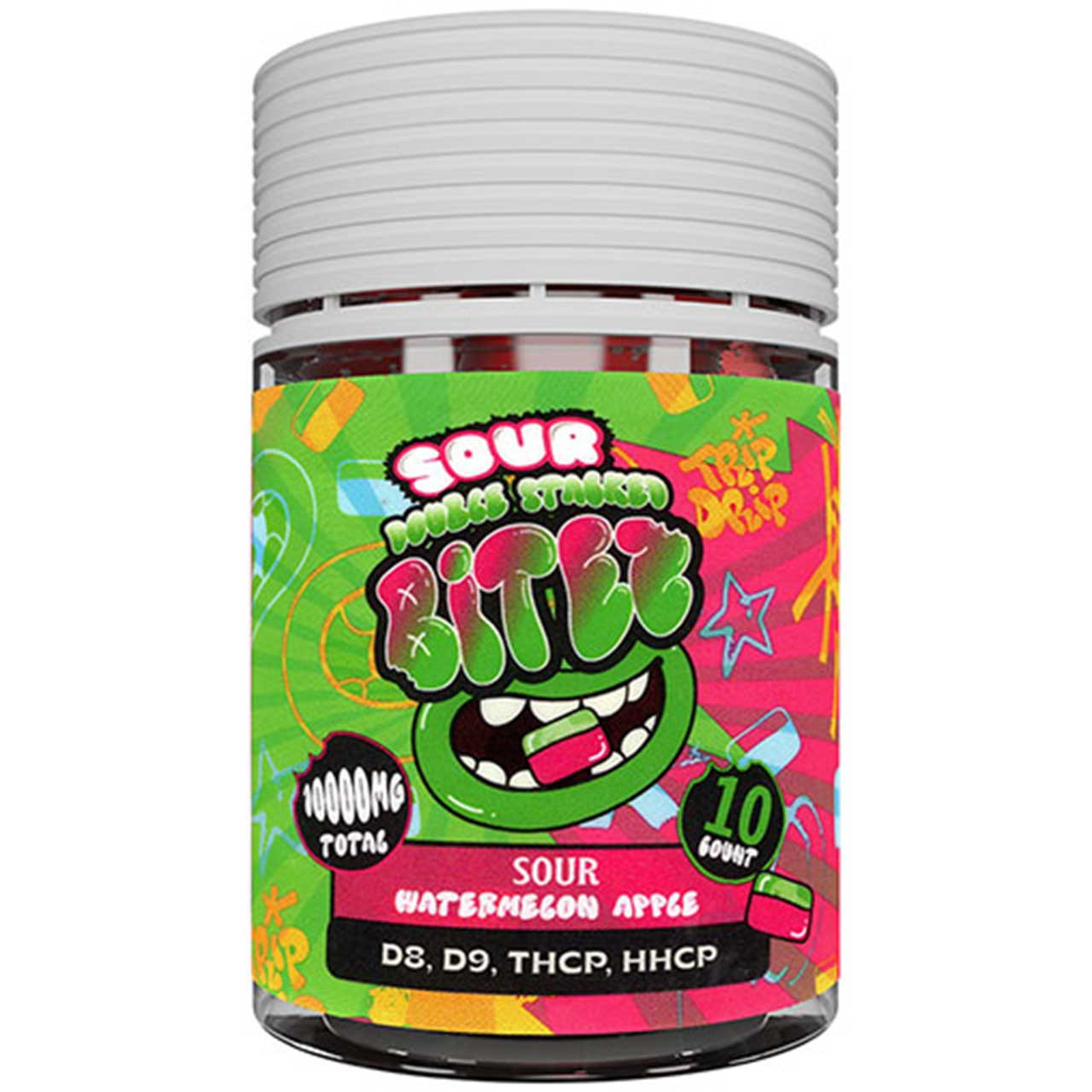 Sour Double Stacked Bitez – Watermelon Apple Gummies – 10