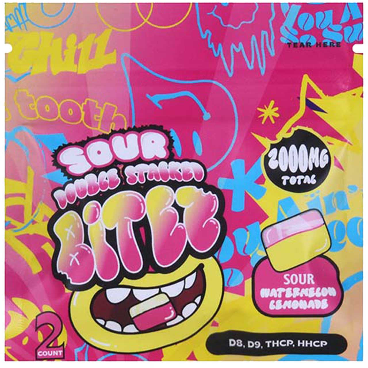 Sour Double Stacked Bitez – 2-Count – 2,000mg THC | D8 + D9 + THCP