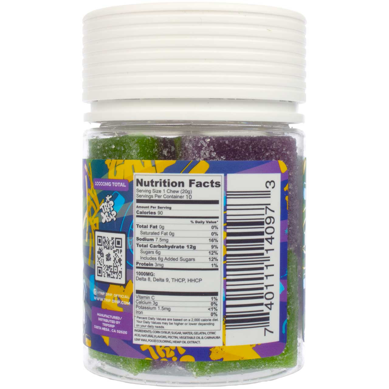 Apple - みそ Sour Double Stacked Bitez – Apple Grape Gummies – 10,000mg