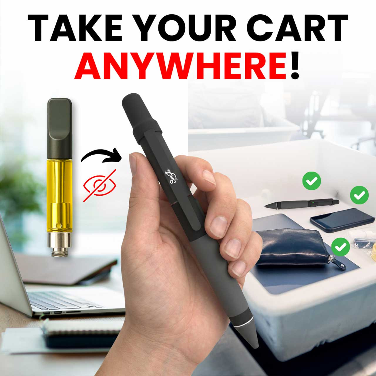 Smyle Labs Penjamin Cart Pen  Discreet 510 Battery Vape Pen That Writes