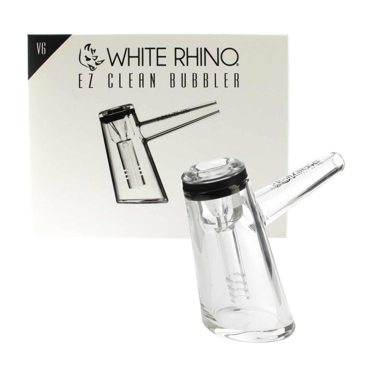 White Rhino EZ Clean Glass Hand Bubbler Pipe Edition 2