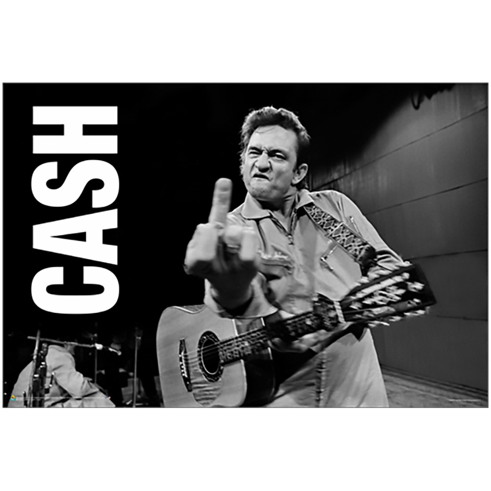 Johnny Cash Middle Finger Poster Rock Legends Collection
