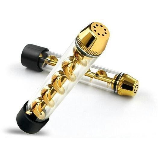 7-in-1 Glass Blunt Pipe Twisty Kit – With Grinder, Cleaning Rod & 3 Glass Tubes (Gold)
