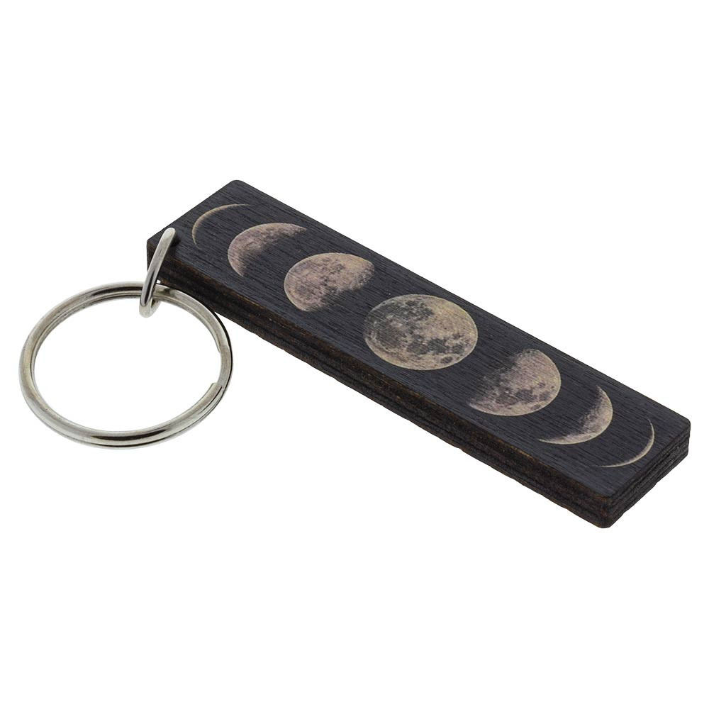 Moon Phases Keychain | American-Made Wooden Accessory